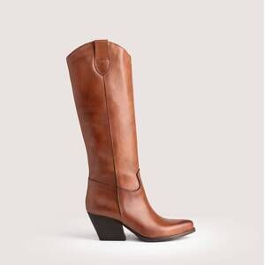 NEW KALI SHOES women's russell texan boots in cognac